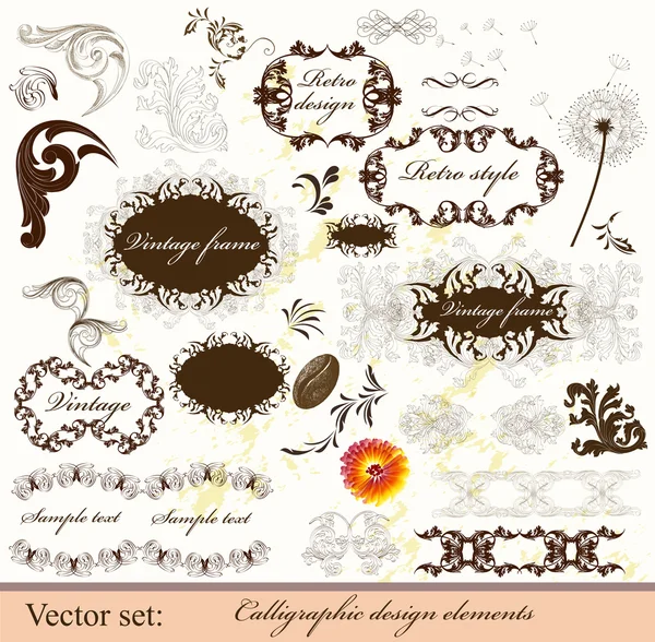 Elementos de diseño caligráfico y decoración de página — Vector de stock