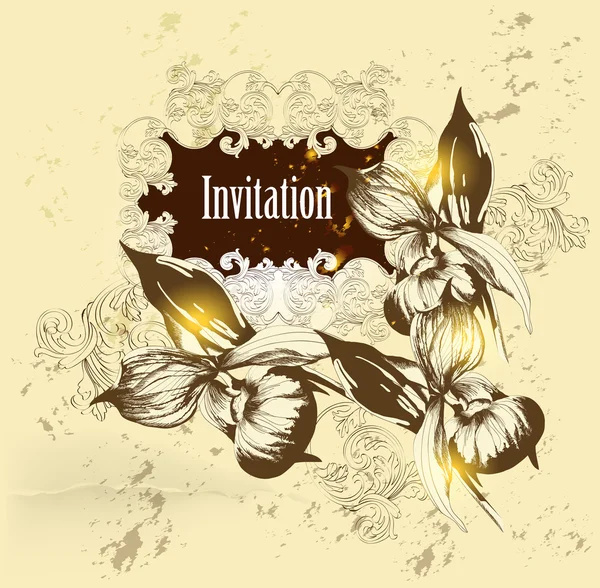 Vintage vector invitation card — Stock Vector