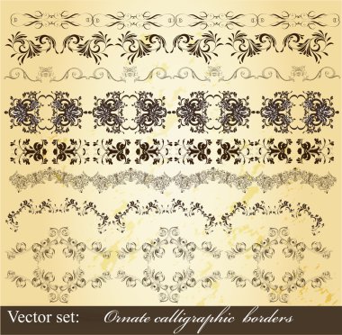 Kaligrafi vintage sınırları seti
