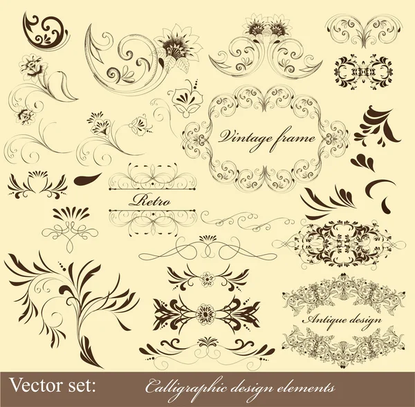 Calligraphic design elements and page decorations — Stock Vector