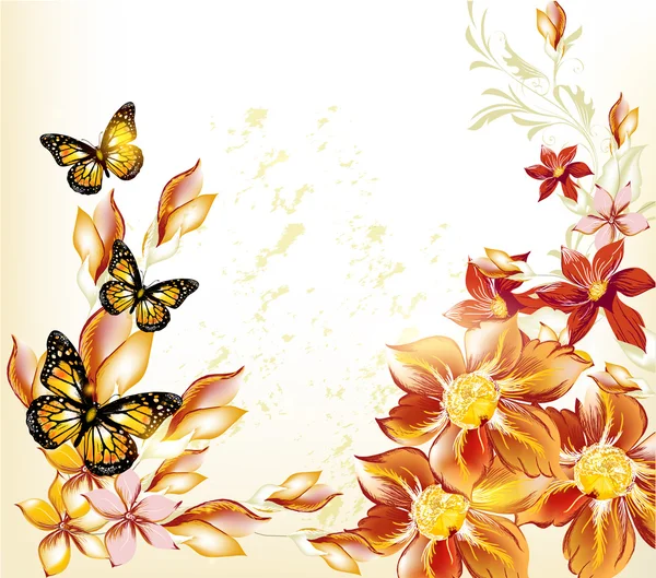 Abstrait fond pastel floral — Image vectorielle