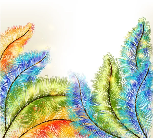 抽象清楚的背景与炫彩矢量蕨类植物 — 图库矢量图片