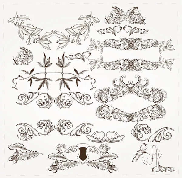 Elementi di design decorativi calligrafici — Vettoriale Stock