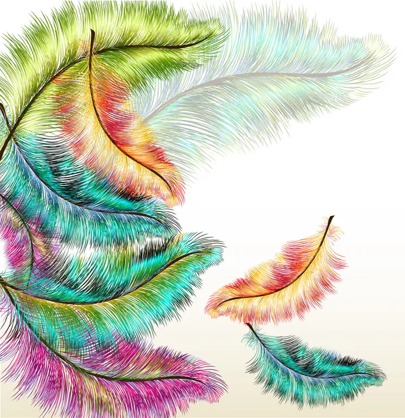Fond de mode coloré avec fougères filigranées vectorielles — Image vectorielle