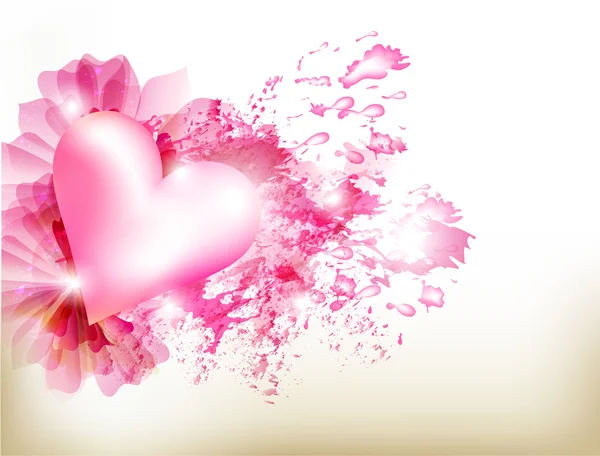 抽象 grunge 粉红色背景用的心 — 图库矢量图片