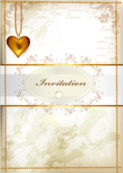 Elegant wedding invitation or valentine — Stock Vector