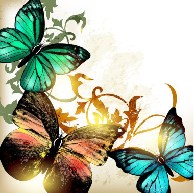 Kelebekler ve ışık arka plan