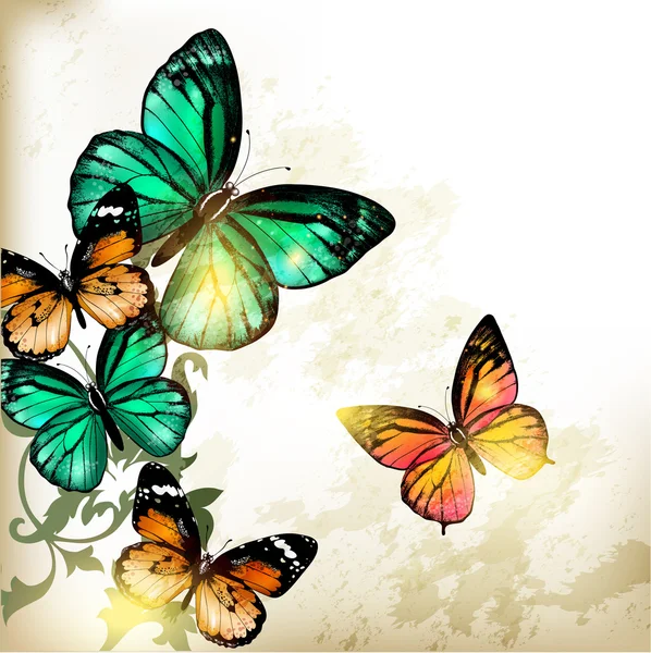 Módní pozadí s motýly — Stockový vektor