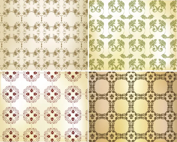 Seamless wallpaper set for design — Stock Vector