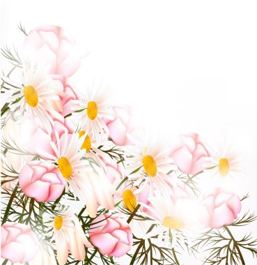 temiz alan ve ışık ile şirin pastel çiçek arka plan