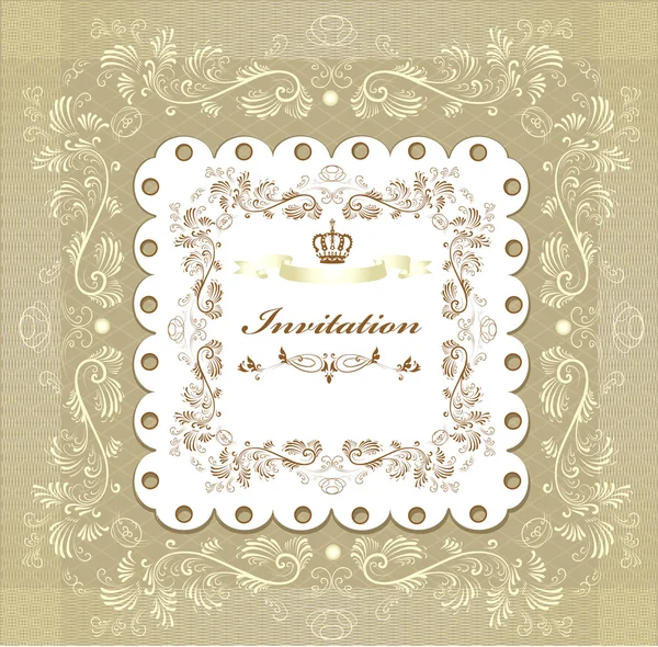Floral invitation wedding card for design — Stock Vector