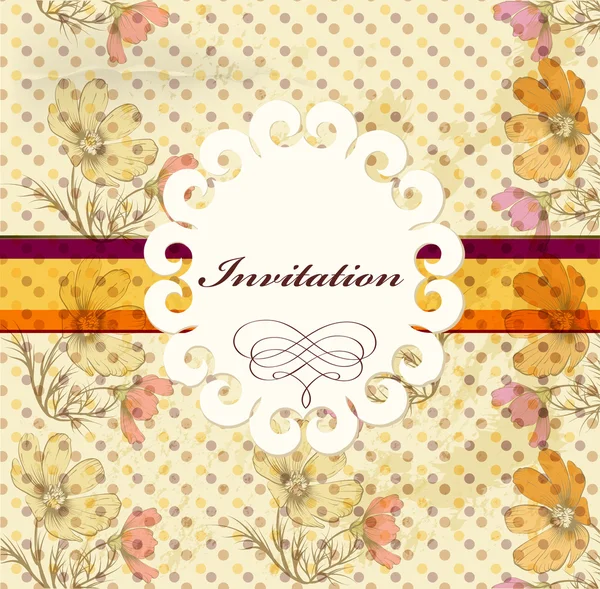 Invitation card in retro style — Stock Vector