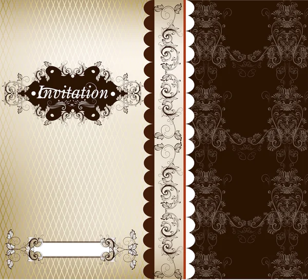 Elegante tarjeta de invitación floral o diseño de menú — Vector de stock