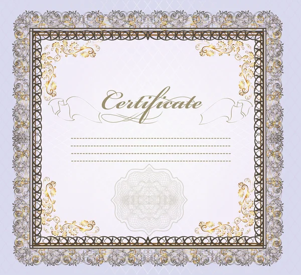 Certificate or gift coupon with place for text for design — Stock Vector