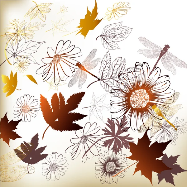 Floral clean background with leafs — Stock vektor