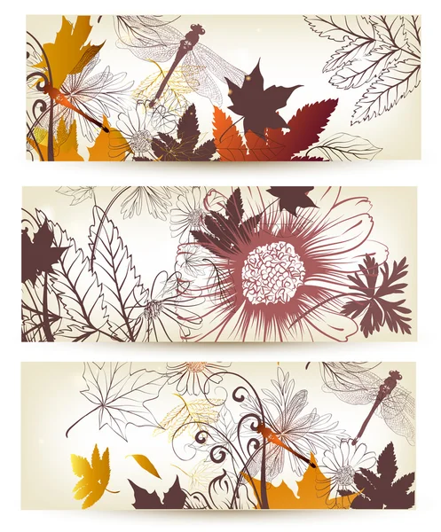 Floral backgrounds set — Stock Vector