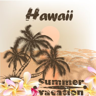 hawaii avuç vintage grunge tarzı yaz desi için Banner