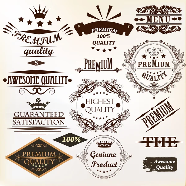 Collection of vintage vector labels best and premium quality Royalty Free Stock Illustrations