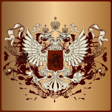 zırh, afiş, taç ve kurdeleler Kraliyet VI ile hanedan kartal