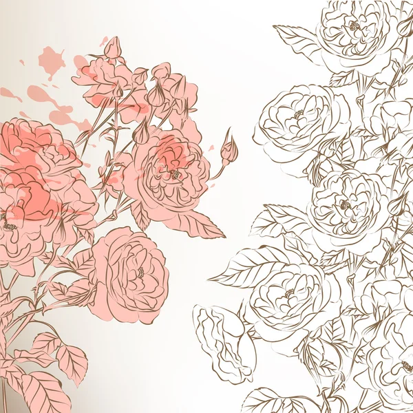 Фон с розами — стоковый вектор