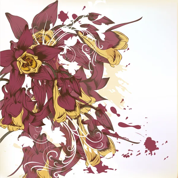 Grunge όμορφο λουλούδι φόντο με χώρο για κείμενο — Διανυσματικό Αρχείο
