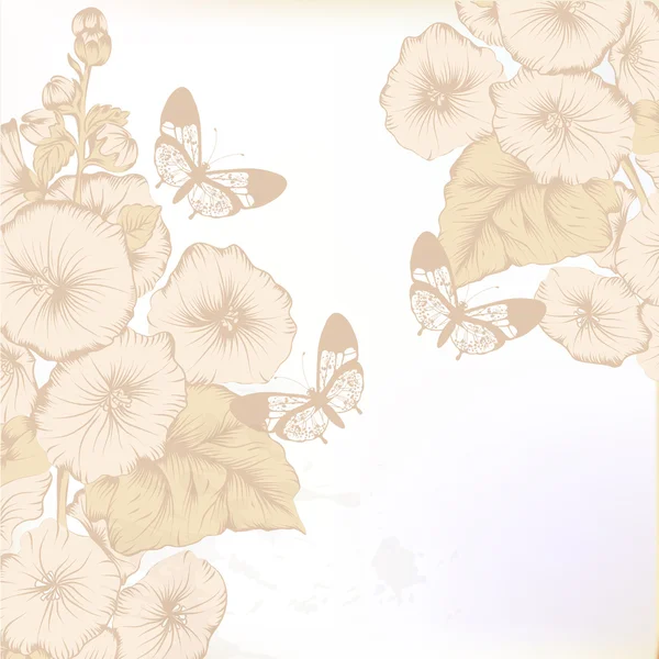 手绘花卉背景柔和的颜色 — 图库矢量图片