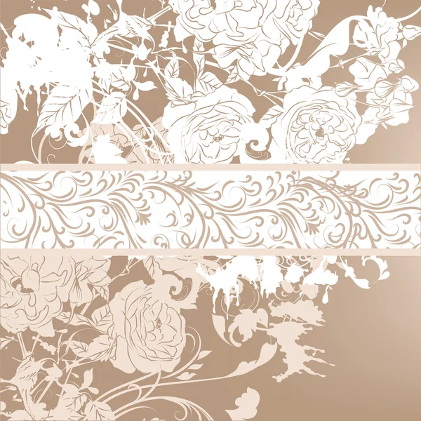 Весільний фон з трояндами для дизайну — стоковий вектор
