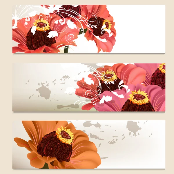 Set von Vektor-floralen Hintergründen für Design — Stockvektor