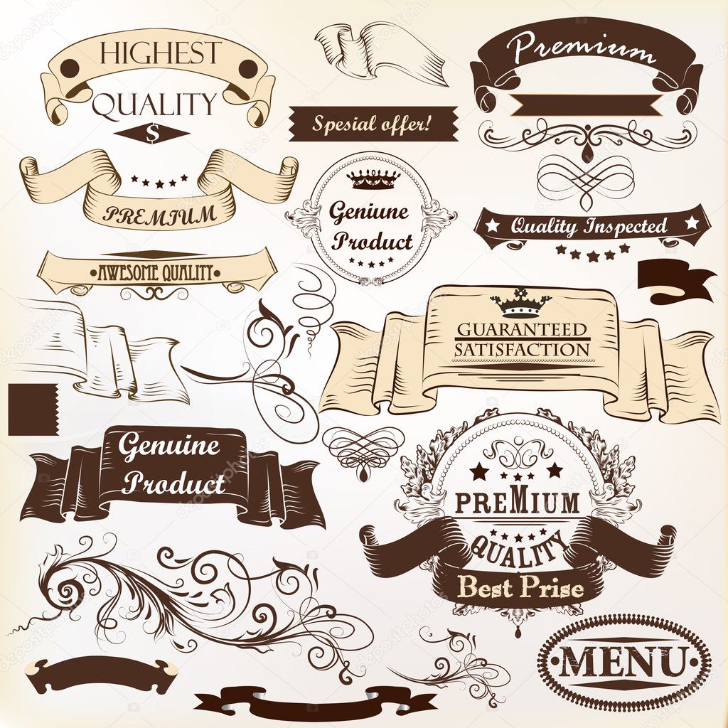 Collection of vector banners premium, genuine and highest qualit
