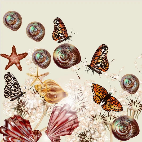 Abstract futuristic background with natural elements