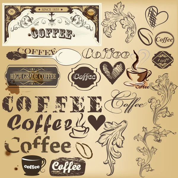 vintage tasarım öğeleri ve co üzerinde sayfa süslemeleri toplama