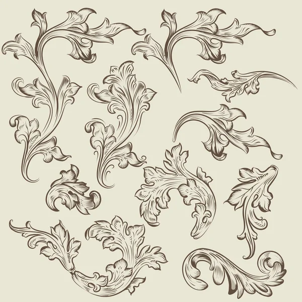 vintage girdap süsler tasarım vektör kümesi