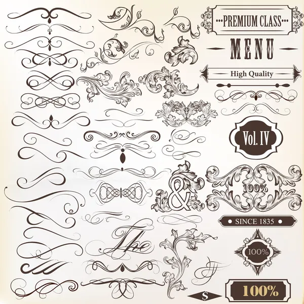 Calligraphic vintage vector design elements and page decorations Royalty Free Stock Vectors
