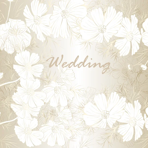 Çiçek tasarımı ile şık düğün arka plan — Stok Vektör