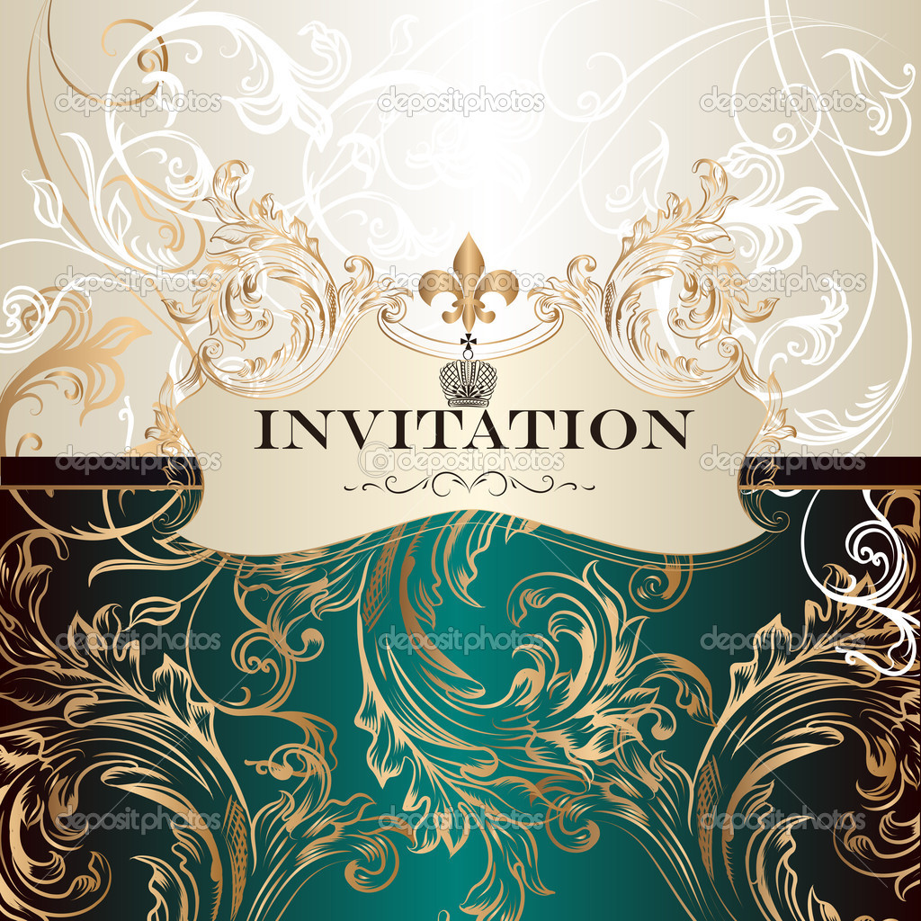 Elegant invitation card in royal style