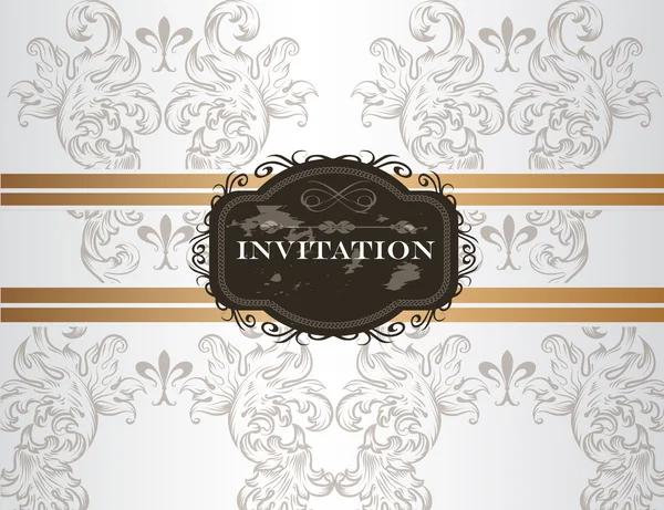 Elegant wedding invitation card in vintage style — Stock Vector