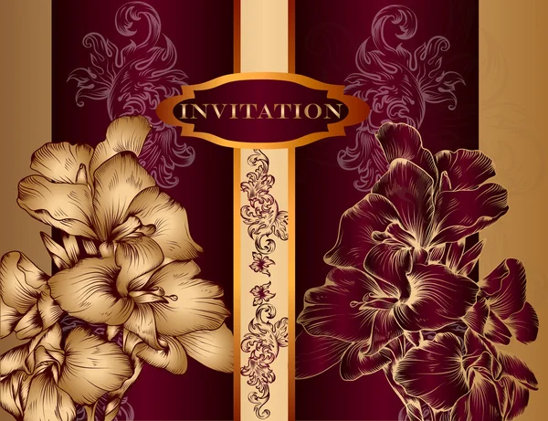 Elegante diseño de invitación en estilo real — Archivo Imágenes Vectoriales