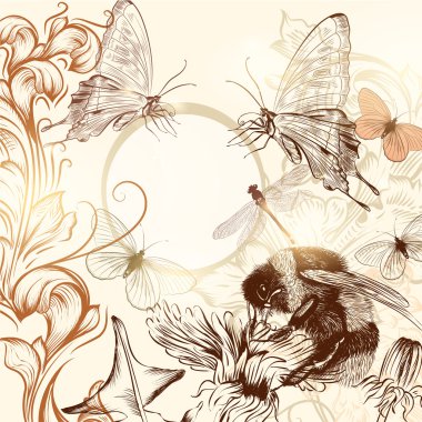 elle çizilmiş çiçek arka plan