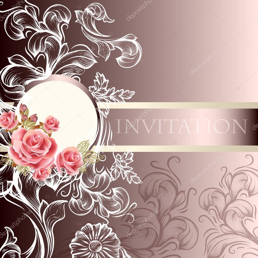 Elegant wedding invitation card in pastel tones Stock Vector Image by  ©MashaKotscur #28710671