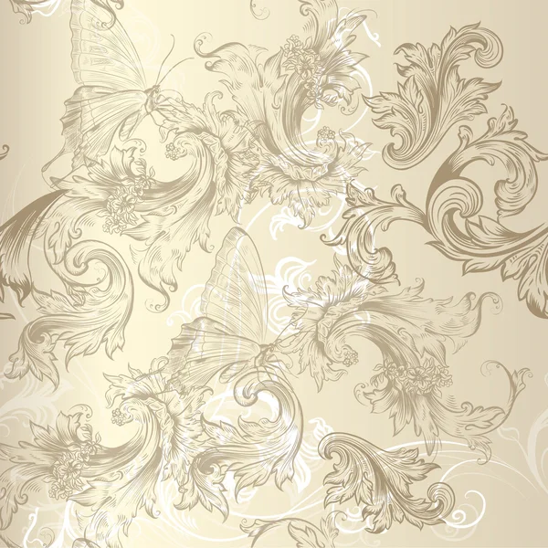 Motif floral vectoriel sans couture dans un style vintage pour le design — Image vectorielle