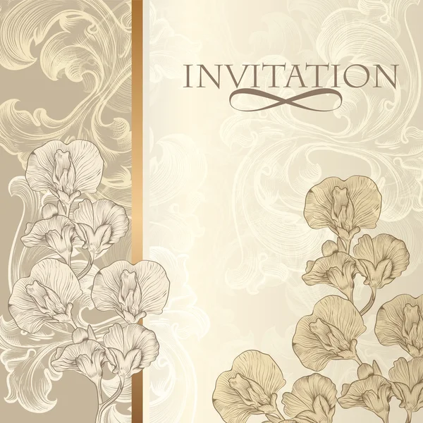 Elegant inbjudningskort i vintage stil — Stock vektor