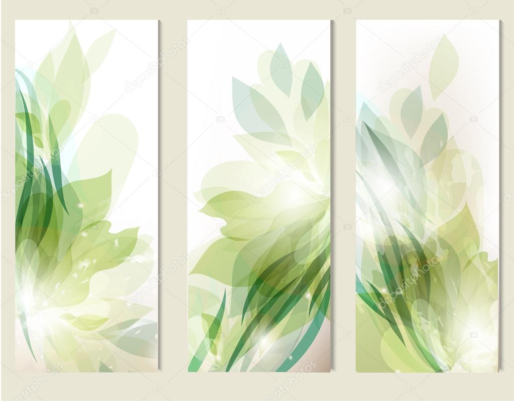 Abstract floral backgrounds set