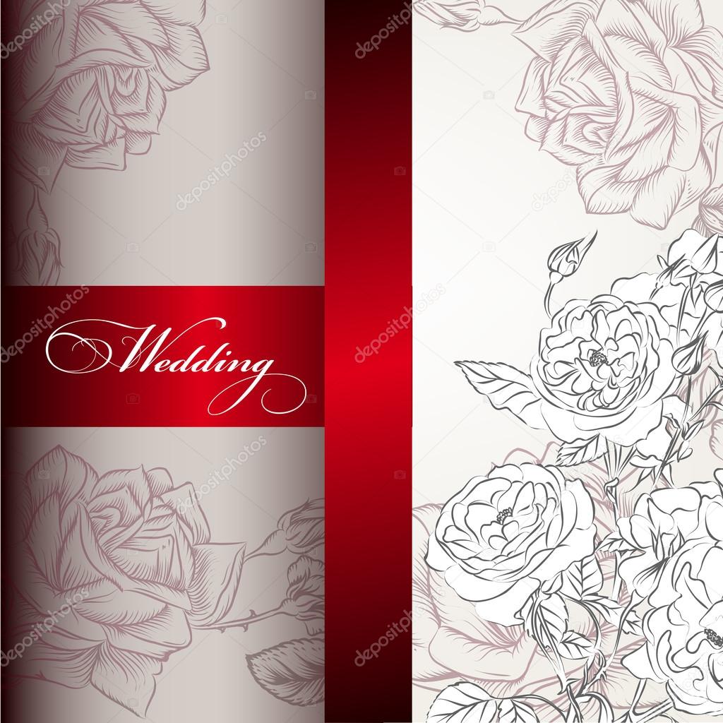 Elegant wedding invitation card for design