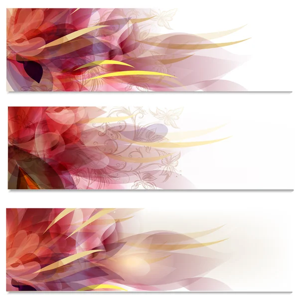 パンフレット ベクターの花のスタイルの設定 — ストックベクタ