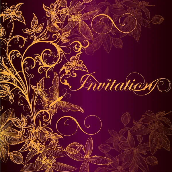 Luxury invitation card in vintage style — Stock Vector
