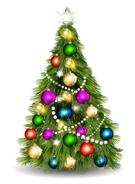 Christmas vector tree against white background — Stock Vector