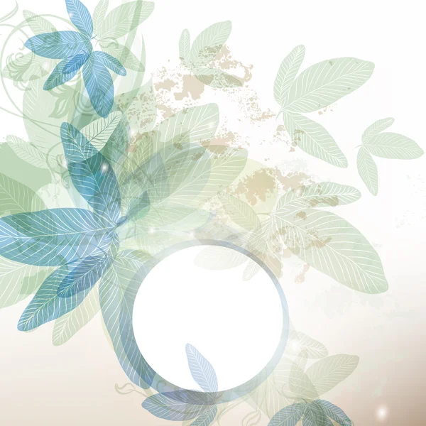 Fondo floral abstracto en azul y verde — Vector de stock