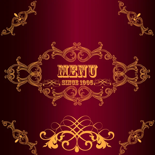 Menu design dans un style vintage de luxe — Image vectorielle