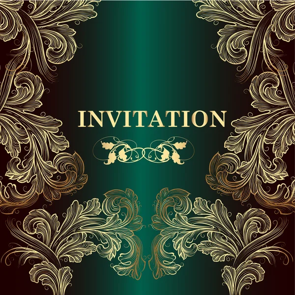 Luxury vector invitation card in royal style — Stock Vector