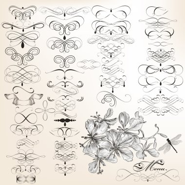 vektör Sevgililer dekoratif unsurların vintage koleksiyonu